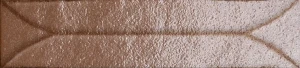Marazzi Terramater Cotto Struttura 3D Losanga Lux 9,1x37,5 MPM2 brązowa płytka ścienna monokolor w rzemieślniczym wykonaniu