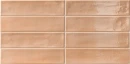 Delconca Ghiaccioli GH 6 Pesca Brick 6x25- jasnobrązowa płytka cegiełka w połyskującym wykończeniu powierzchni.