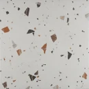 Bestile Blesle White 60x60- gresowa płytka imitująca jasne lastryko z kolorowym wyraźnym oczkiem