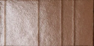 Marazzi Terramater Cotto Struttura 3D Ritmo Lux 18,6x37,5 MPMD brązowa połyskująca płytka ścienna monokolor w rzemieślniczym wykonaniu