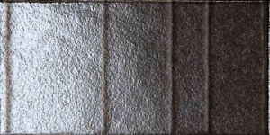 Marazzi Terramater Carbone Struttura 3D Ritmo Lux 18,6x37,5 MPS3 czarna strukturalna płytka ścienna w połysku monokolor w rzemieślniczym wykonaniu 