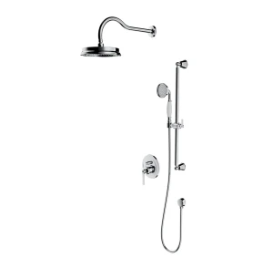 Omnires ARMANCE zestaw prysznicowy w stylu retro podtynkowy z deszczownicą i drążkiem chrom połysk SYSAM20CR