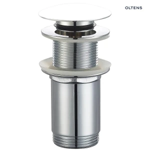 Oltens Rovde korek umywalkowy okrągły klik klak bez przelewu G 1 1/4 biały ceramiczny 05200000