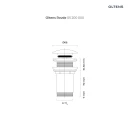 Oltens Rovde korek umywalkowy okrągły klik klak bez przelewu G 1 1/4 biały ceramiczny 05200000 - rysunek techniczny