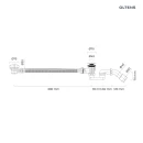 Oltens Oster syfon wannowy automatyczny z pokrętłem złoto szczotkowane 03001810 - rysunek techniczny