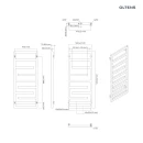 Oltens Flamma grzejnik łazienkowy 121x50 czarny mat 55015300 - rysunek techniczny