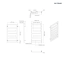 Oltens Flamma grzejnik łazienkowy 88x50 biały 55014000 - rysunek techniczny