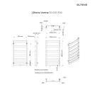 Oltens Varme grzejnik łazienkowy 89,5x50 cm czarny mat 55000300 - rysunek techniczny grzejnika