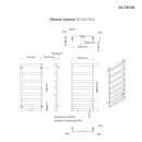 Oltens Varme grzejnik łazienkowy 108,5x50 cm czarny mat 55001300 - rysunek techniczny grzejnika
