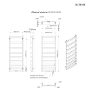 Oltens Varme grzejnik łazienkowy 129,5x50 cm biały 55002000 - rysunek techniczny grzejnika