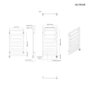 Oltens Flamma (e) grzejnik elektryczny 88x50 czarny mat 55113300 - rysunek techniczny grzejnika
