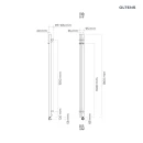 Oltens Stang (e) grzejnik elektryczny 180x9,5 cm biały 55110000 - rysunek techniczny grzejnika