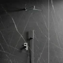 Grafitowa marmurowa płytka ścienna, zestaw prysznicowy z deszczownicą podtynkowy Omnires FRESH chrom połysk SYSFR17CR
