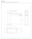 Bateria umywalkowa stojąca Omnires PARMA chrom/biały połysk PM7410CRB - rysunek techniczny