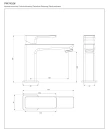 Bateria umywalkowa stojąca Omnires PARMA grafit szczotkowany PM7410GR - rysunek techniczny