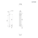 Oltens Stang (e) grzejnik elektryczny 120x20,5 cm miedź szczotkowana 55132610 - rysunek techniczny grzejnika