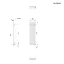 Oltens Stang (e) grzejnik elektryczny 120x31,5 cm miedź szczotkowana 55134610 - rysunek techniczny grzejnika