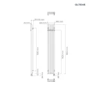 Oltens Stang (e) grzejnik elektryczny 180x26 cm biały 55117000 - rysunek techniczny grzejnika