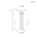 Oltens Stang (e) grzejnik elektryczny 150x31,5 cm biały 55122000 - rysunek techniczny grzejnika