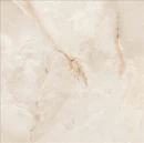 Keratile Orion Cream Satin 100x100 Gresowa płytka podłogowa imitująca kamień onyks w beżowym/kremowym kolorze i jasnymi oraz brązowymi żyłami