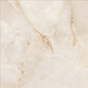 Keratile Orion Cream Satin 100x100 kremowy kamień oknyks z jasnymi i brązowymi żyłami