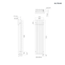 Oltens Stang (e) grzejnik elektryczny 150 x 37 cm biały 55128000 - rysunek techniczny grzejnika