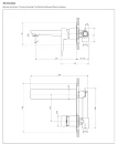 Bateria umywalkowa podtynkowa Omnires PARMA czarny mat PM7415BL - rysunek techniczny