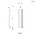 Oltens Stang (e) grzejnik elektryczny 180x48 cm nikiel 55130910 - rysunek techniczny grzejnika