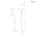 Oltens Stang S (e) grzejnik elektryczny 180x8 cm grafit 55123400 - rysunek techniczny grzejnika