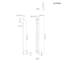 Oltens Stang S (e) grzejnik elektryczny 180x13 cm biały 55124000 - rysunek techniczny grzejnika