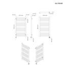 Oltens Vanlig (e) grzejnik elektryczny 96x50 cm biały 55107000 - rysunek techniczny grzejnika