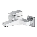 Bateria wannowa ścienna Omnires PARMA chrom/biały połysk PM7430CRB