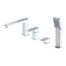 Bateria wannowa 4-otworowa Omnires PARMA chrom/biały połysk PM7432CRB