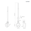 Oltens Varmare grzałka elektryczna 600 W z maskownicą chrom 55910100 - rysunek techniczny grzałki