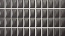 Czarna matowa płytka ścienna WOW 3DB Bevel Onix 12,5x25 cm z trójwymiarowym, wypukłym profilowaniem (fazowaniem) i jasną fugą. Elegancka mozaika ceramiczna o strukturalnym, trójwymiarowym efekcie.