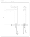 Bateria umywalkowa wysoka Omnires SACRAMENTO stojąca chrom połysk SC2312CR - rysunek techniczny