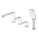 Bateria wannowa 4-otworowa Omnires SACRAMENTO chrom/biały połysk SC2332CRB