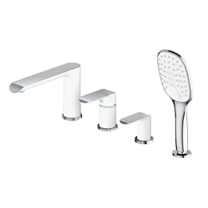 Omnires SACRAMENTO bateria wannowa 4-otworowa chrom/biały połysk SC2332CRB