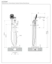 Bateria wannowa wolnostojąca Omnires SACRAMENTO chrom połysk SC2333XCR - rysunek techniczny