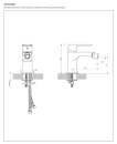 Bateria bidetowa stojąca Omnires SACRAMENTO czarny mat SC2320BL - rysunek techniczny