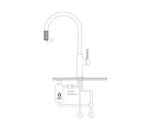 Bateria kuchenna stojąca z zestawem do filtrowania wody Omnires SWITCH, obrotowa dwudrożna wylewka, czarny mat SW9057-FD1BL - rysunek techniczny