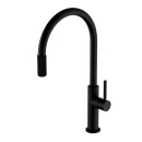 Bateria kuchenna stojąca z zestawem do filtrowania wody Omnires SWITCH, obrotowa dwudrożna wylewka, czarny mat SW9057-FD1BL