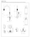 Bateria kuchenna stojąca z zestawem do filtrowania wody Omnires SWITCH, obrotowa dwudrożna wylewka, miedź połysk SW9057-FD1CP - rysunek techniczny