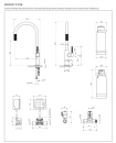 Bateria kuchenna stojąca z zestawem do filtrowania wody Omnires SWITCH, obrotowa dwudrożna wylewka, chrom połysk SW9057-FD1CR - rysunek techniczny