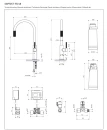 Bateria kuchenna stojąca z zestawem do filtrowania wody Omnires SWITCH, obrotowa dwudrożna wylewka, grafit szczotkowany SW9057-FD1GR - rysunek techniczny