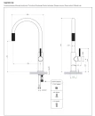 Bateria kuchenna stojąca do podłączenia zestawu filtrującego wodę Omnires SWITCH, obrotowa dwudrożna wylewka, brąz antyczny szczotkowany SW9057BR - rysunek techniczny