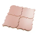 Dekoracyjna mozaika ceramiczna ścienna, różowa, matowa, kształt arabeski Ceramik Studio Arabesque Pink Mat 26,3x29,6