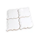 Dekoracyjna mozaika ceramiczna ścienna w połysku, biała, kształt arabeski Ceramik Studio Arabeska White Glossy Palace 26,5x29,7