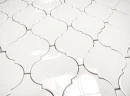 Dekoracyjna mozaika ceramiczna ścienna w połysku, biała, kształt arabeski Ceramik Studio Arabeska White Glossy 26,5x29,7