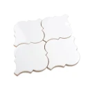 Dekoracyjna mozaika ceramiczna ścienna w połysku, biała, kształt arabeski Ceramik Studio Arabeska White Glossy 26,5x29,7